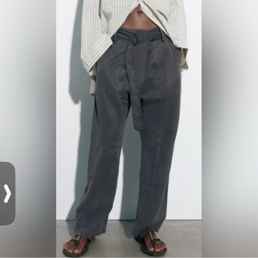 Zara Gray belted Pants